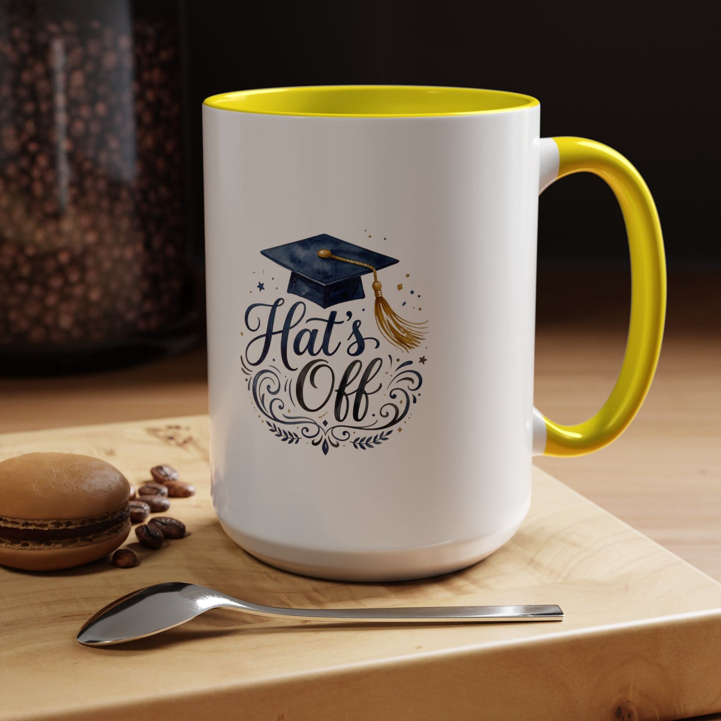 Graduation 'Hat's Off' Accent Coffee Mug — 11/15oz Celebratory Grad Gift