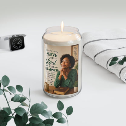 Serve the Lord With Gladness Soy Candle — Inspirational Psalm 100 Prayer Jar (13.75 oz)