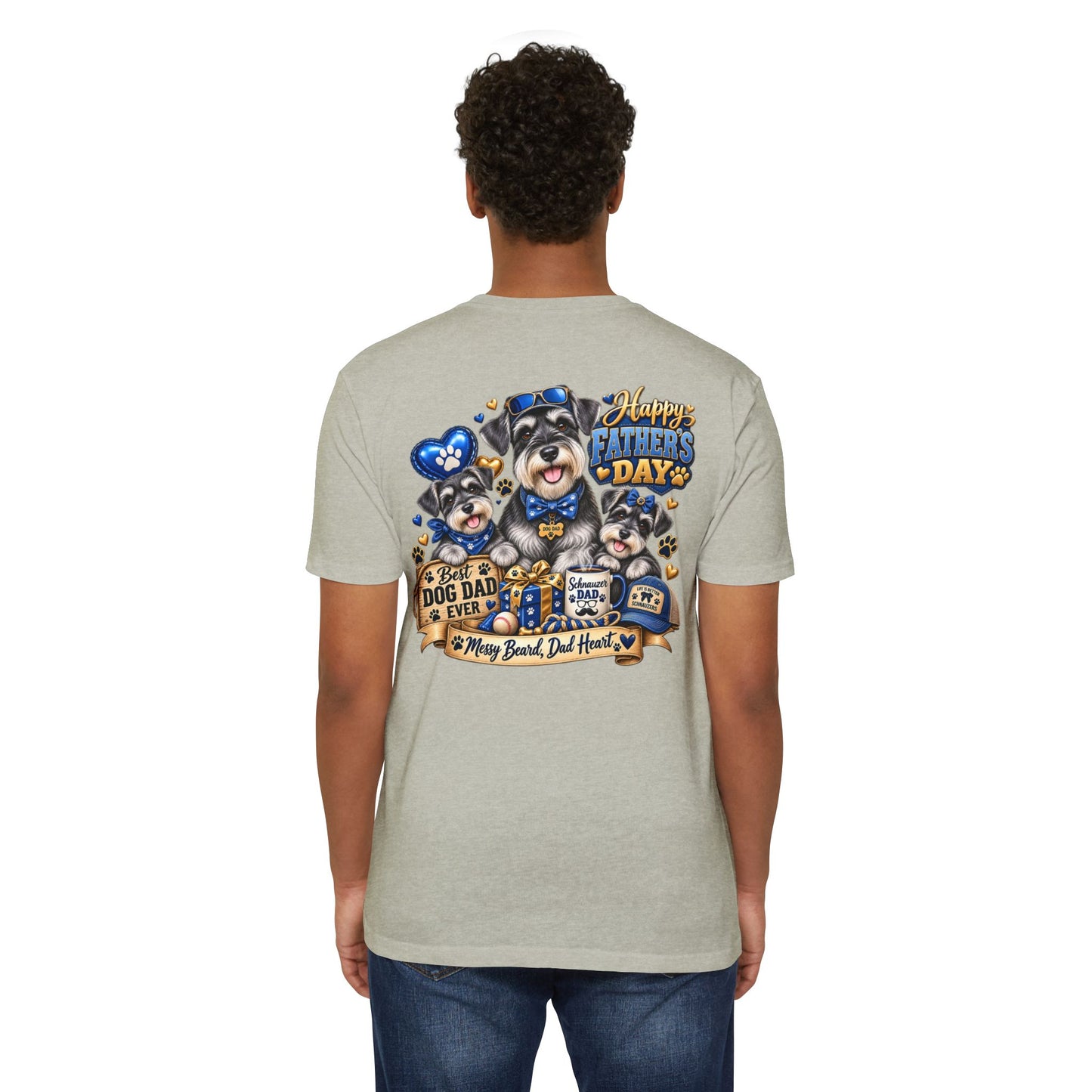 Father's Day Dog Dad T-Shirt – "Best Dog Dad Ever" Paw Print Tee