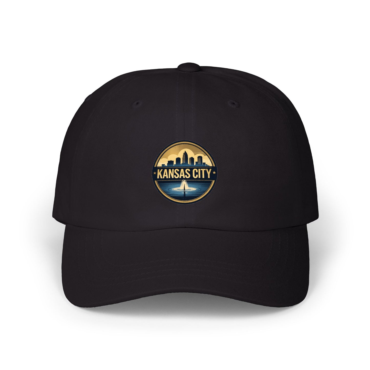 Kansas City Skyline Dad Cap — Vintage Sunset Embroidered Baseball Hat