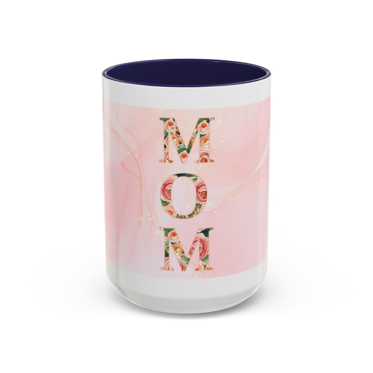 Mom Floral Accent Coffee Mug – Pink Rose Mother's Day Gift (11/15 oz)
