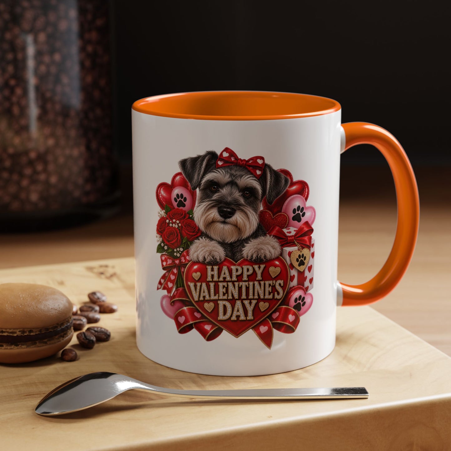 Valentine’s Day Dog Coffee Mug — "Happy Valentine’s Day" Accent Mug