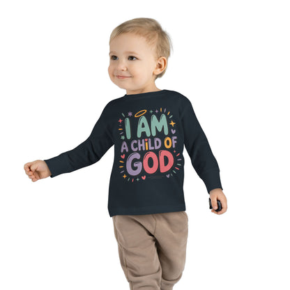 I Am a Child of God Toddler Long Sleeve Tee — Cute Christian Kids Shirt