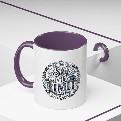 Accent Coffee Mug — “The Sky Is The Limit” Inspirational Graduation Coffee Mug