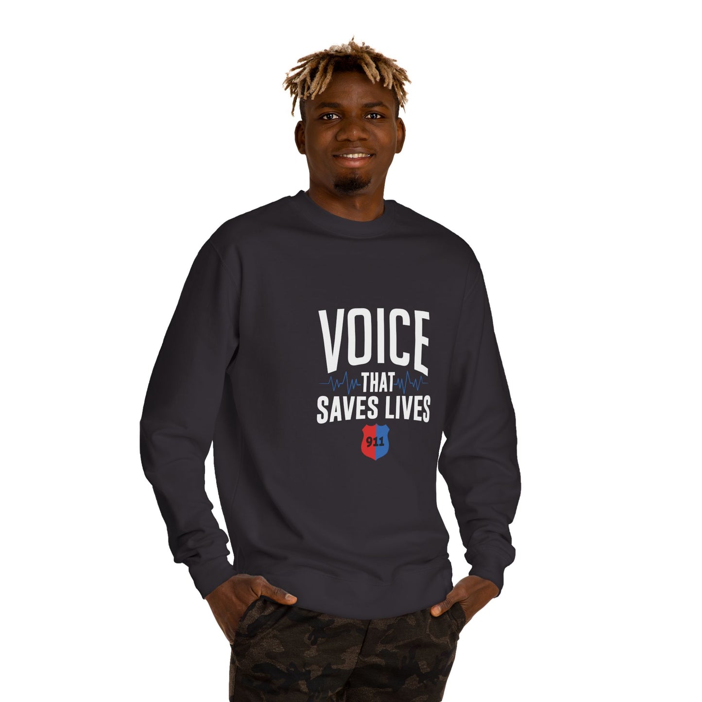 Voice That Saves Lives Sweatshirt — 911 Dispatcher Tribute Crewneck