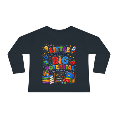 Toddler Tee — "Little Mind Big Potential" Back-to-School Long Sleeve