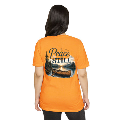 Peace Be Still Canoe T-Shirt — Inspirational Lake Nature Graphic Tee