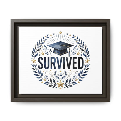 Graduation 'Survived' Framed Canvas Art — Cap & Laurel Keepsake