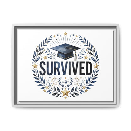 Graduation 'Survived' Framed Canvas Art — Cap & Laurel Keepsake
