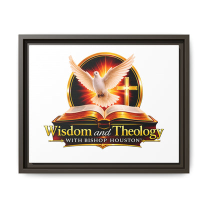 Framed Canvas Print — "Wisdom and Theology" Dove & Bible Wall Art