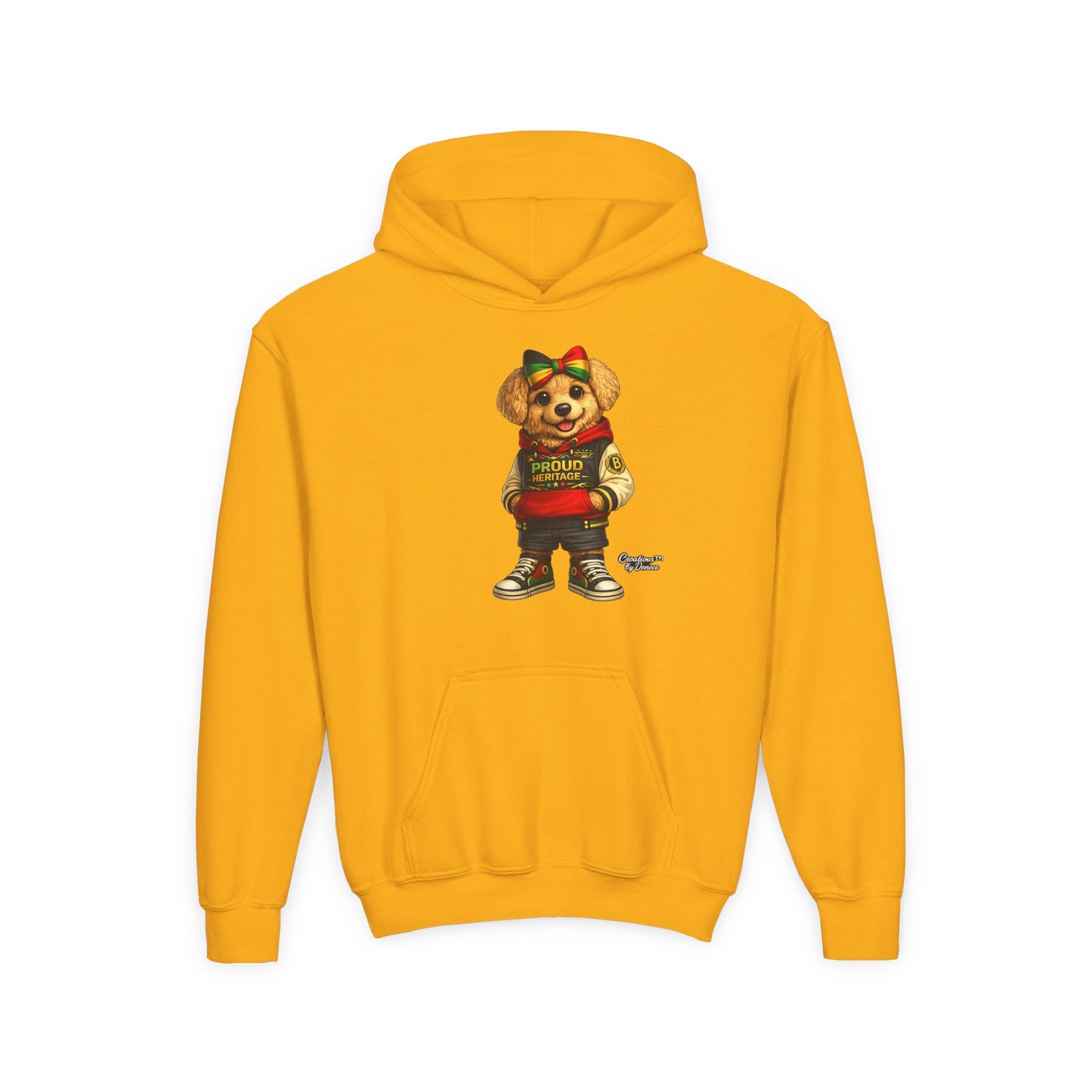 Youth Hoodie — 'Proud Heritage' Teddy Bear Streetwear Kids Pullover