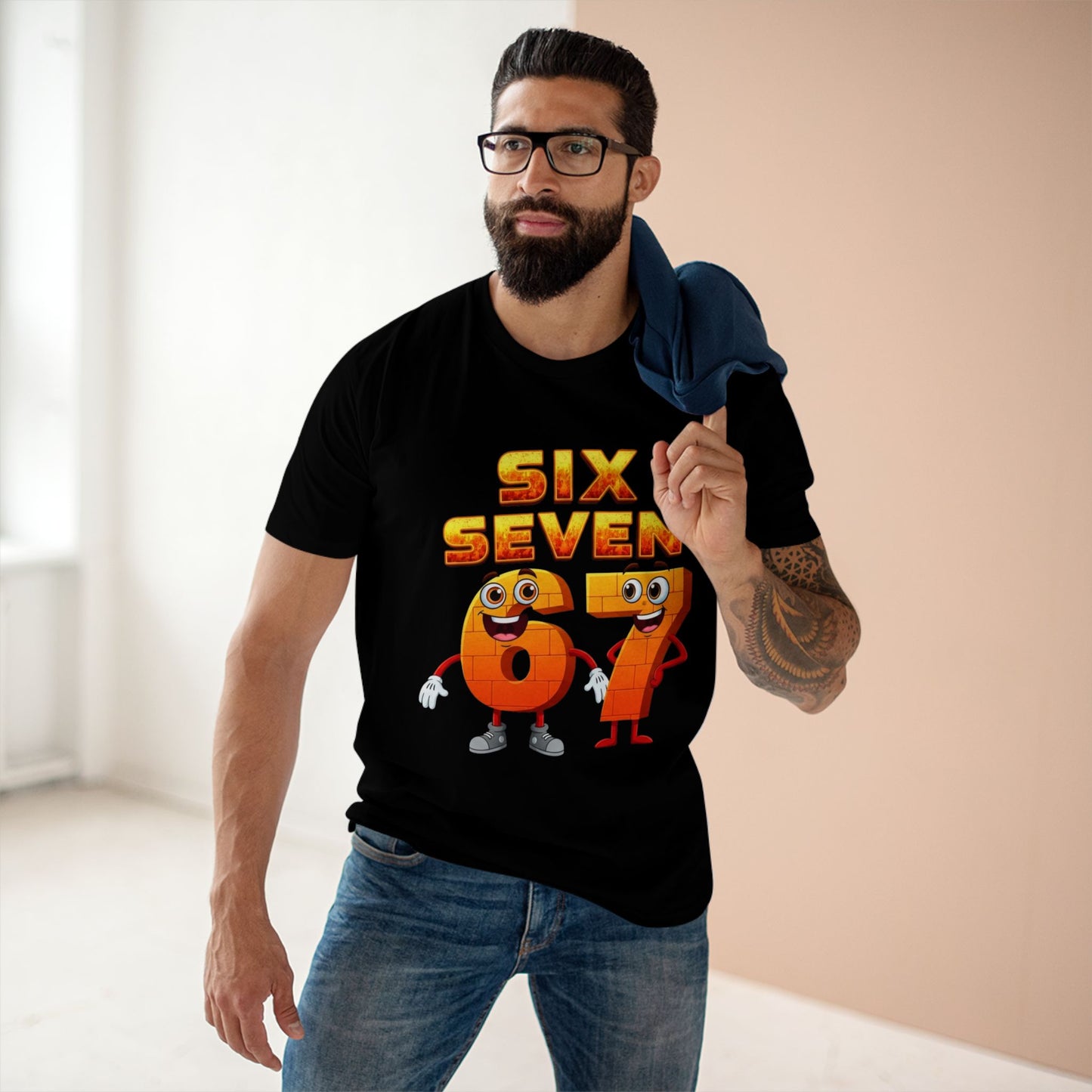 Six Seven 67 Cartoon Tee – Funny Number Graphic T-Shirt
