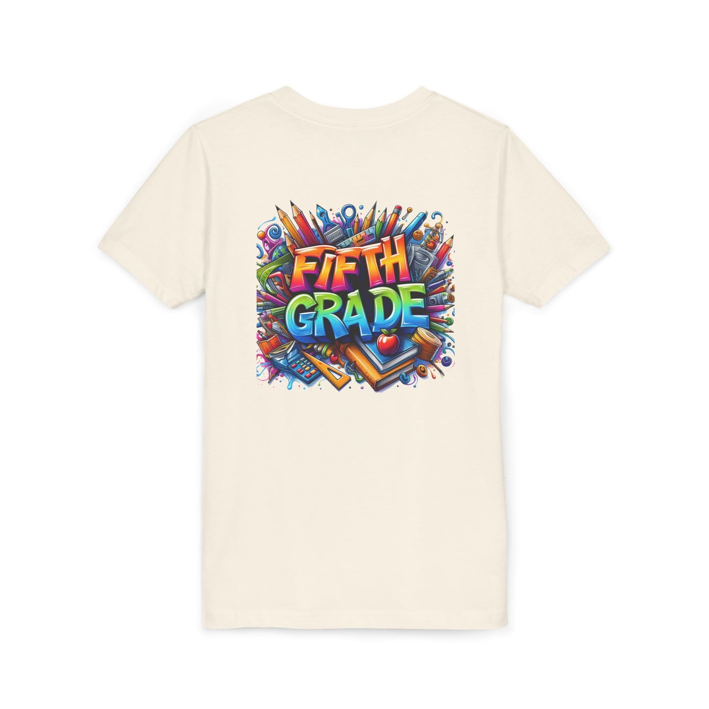 Fifth Grade Kid's Tee - Colorful School Supplies Back to School T-Shirt