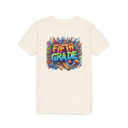 Fifth Grade Kid's Tee - Colorful School Supplies Back to School T-Shirt