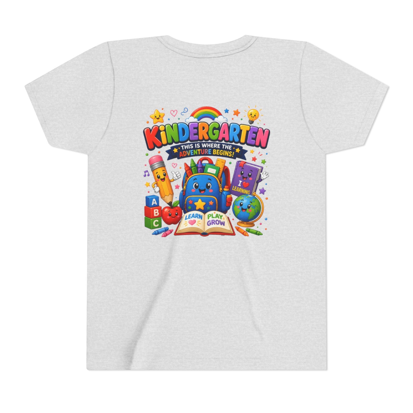 Kindergarten Kids T‑Shirt — 'Kindergarten: This Is Where the Fun Begins' Colorful Back-to-School Tee