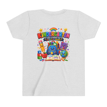 Kindergarten Kids T‑Shirt — 'Kindergarten: This Is Where the Fun Begins' Colorful Back-to-School Tee