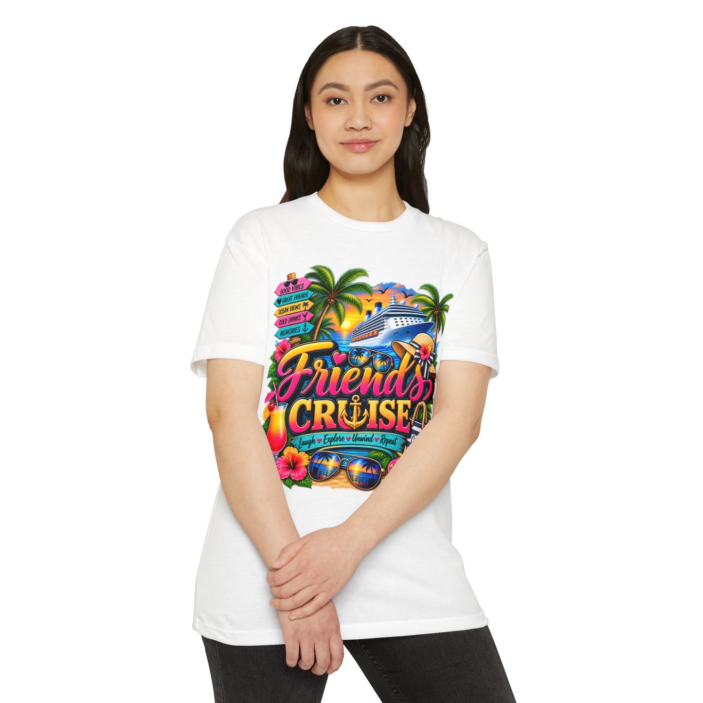 Friends Cruise T-Shirt - Tropical Vacation Cruise Graphic Tee