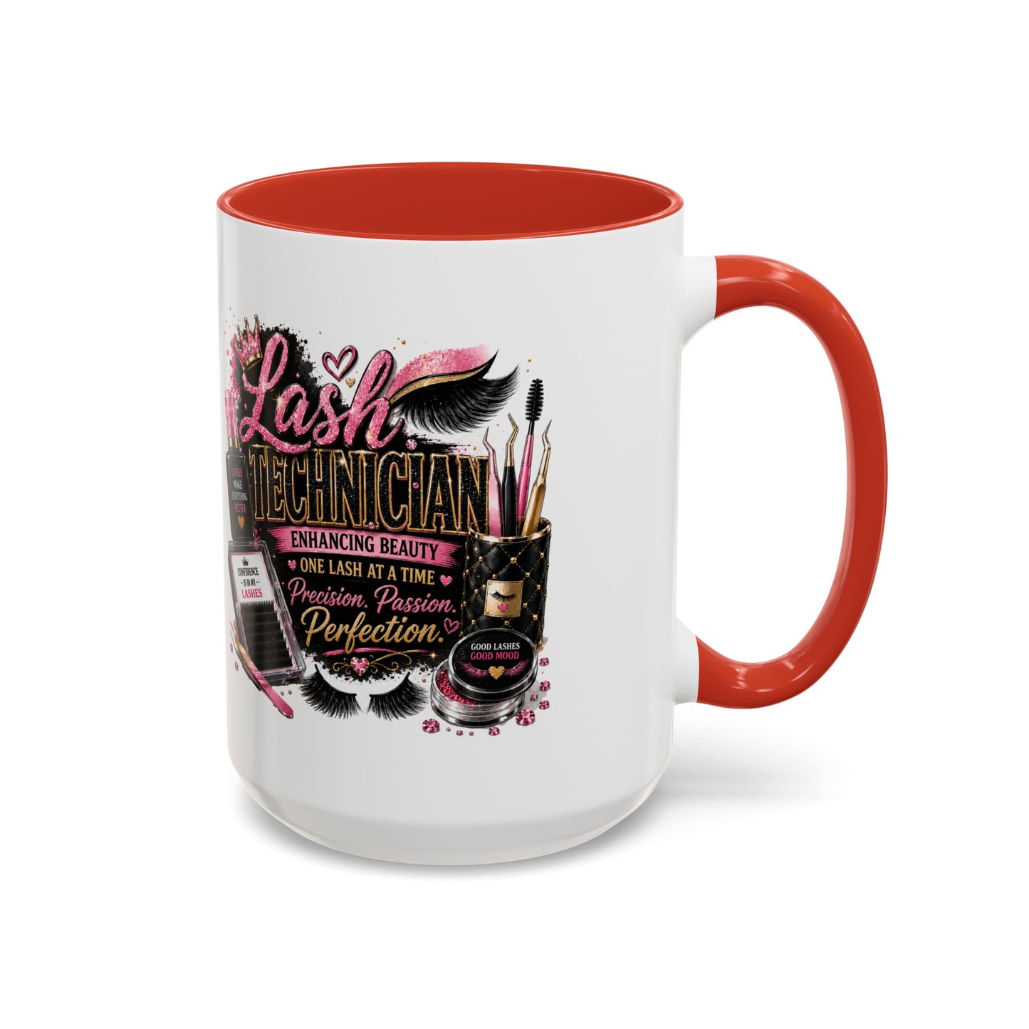 Lash Technician Coffee Mug – 'Enhancing Beauty One Lash at a Time' Accent Mug