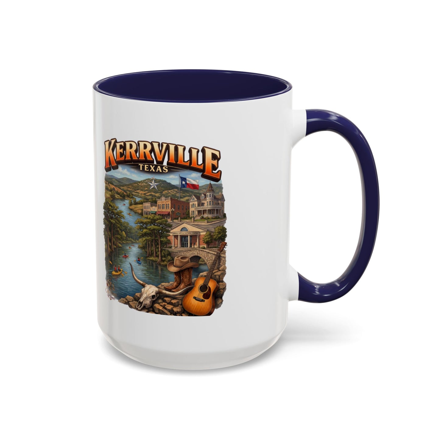 Kerrville Texas Souvenir Coffee Mug — Scenic Riverfront Design (11/15oz)