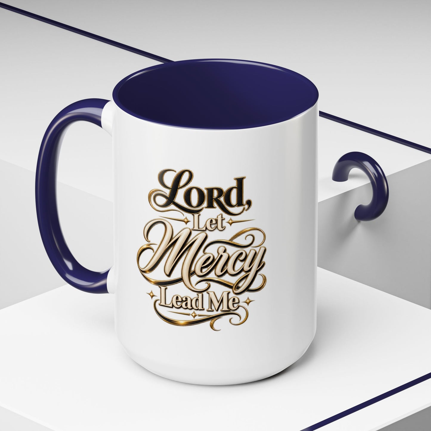 Lord, Let Mercy Lead Me Accent Coffee Mug — Inspirational Christian Scripture 11/15oz