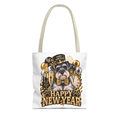New Year Puppy Tote - Happy New Year Schnauzer Party Bag