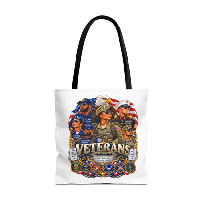 Veterans Tribute Tote Bag – Patriotic Military Honor AOP Tote