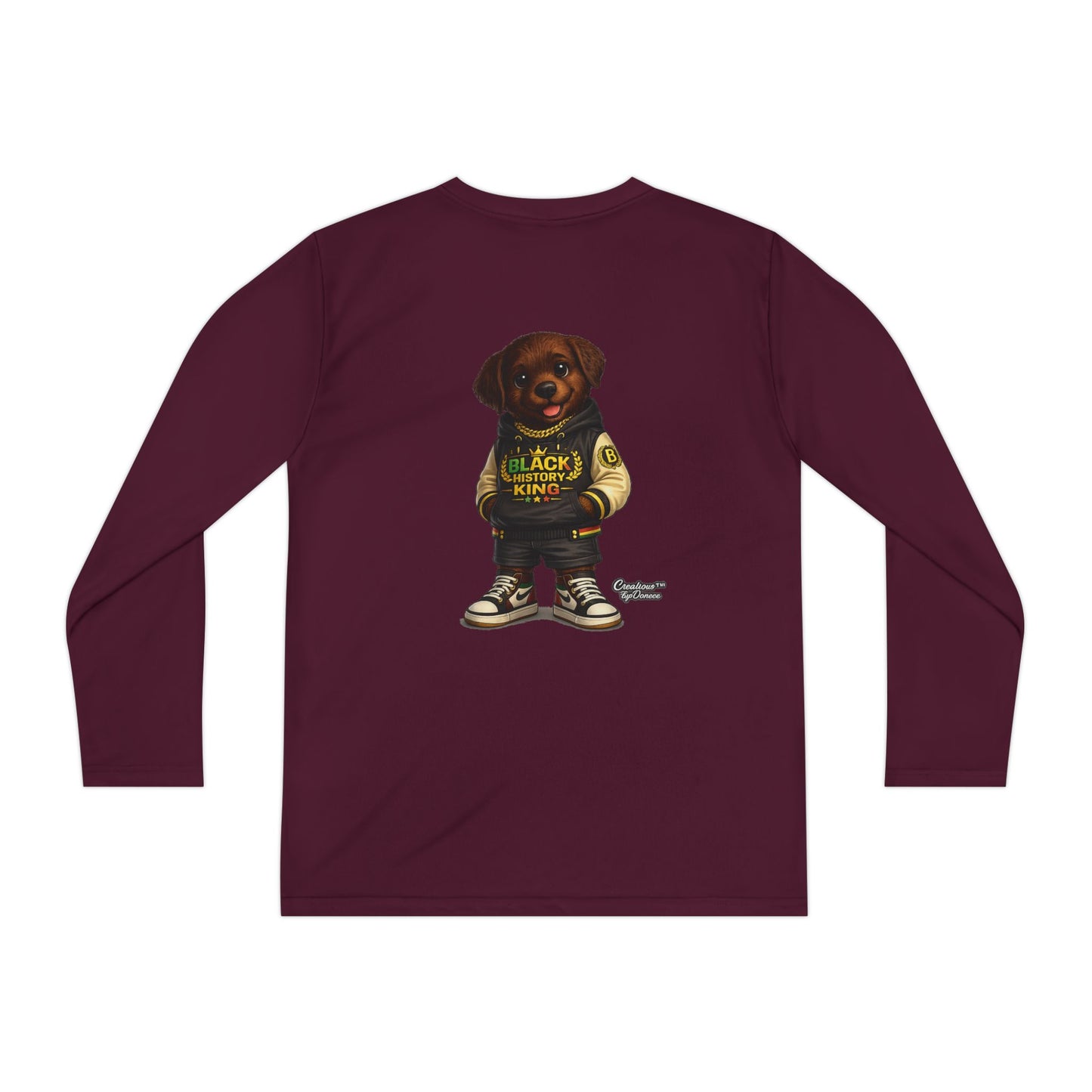 Youth Long Sleeve Tee — 'Lil Black Lab' Cute Puppy Graphic Shirt
