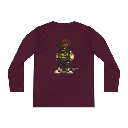 Youth Long Sleeve Tee — 'Lil Black Lab' Cute Puppy Graphic Shirt