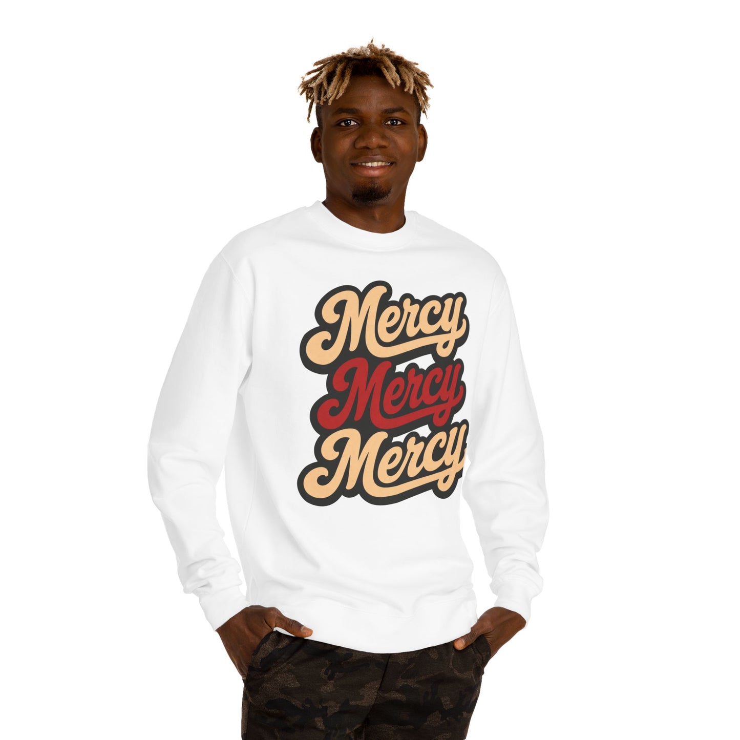 Mercy Mercy Mercy Retro Script Sweatshirt