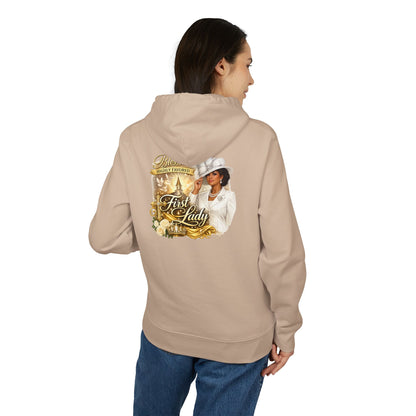 First Lady Portrait Hoodie — Elegant Gold Rose Graphic