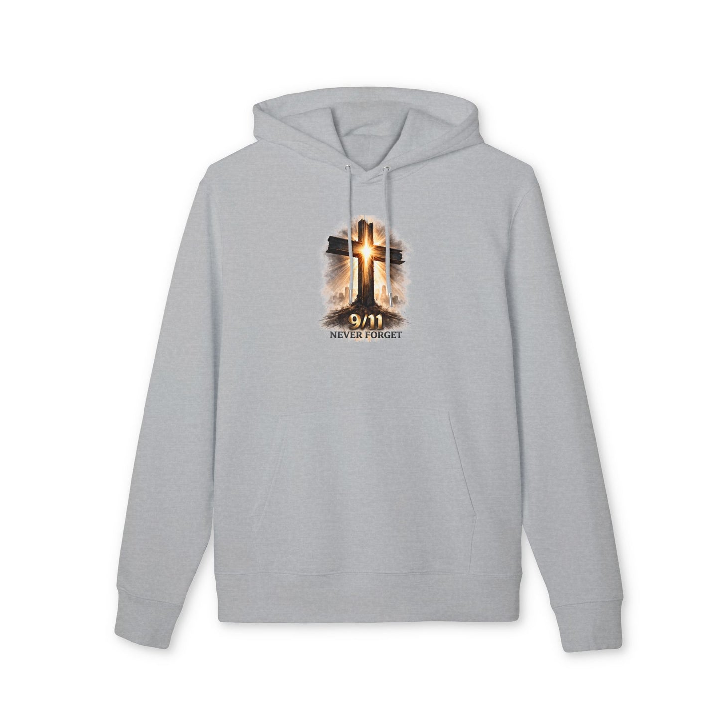 9/11 Never Forget Hoodie — Memorial Cross Tribute Sweatshirt