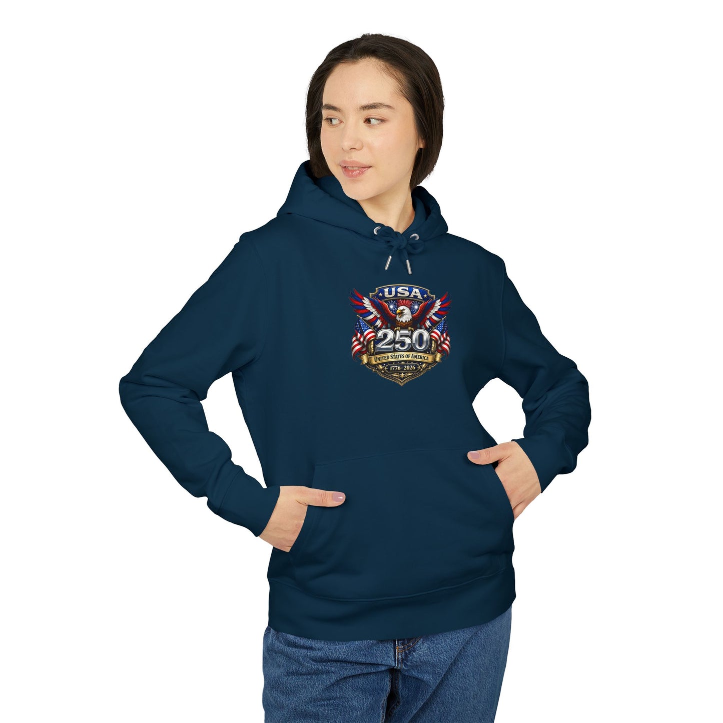 Patriotic USA 250th Anniversary Hoodie — Eagle Flag Emblem