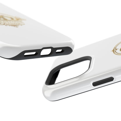 Magnetic Impact-Resistant Phone Case — Gold Floral Crest Logo