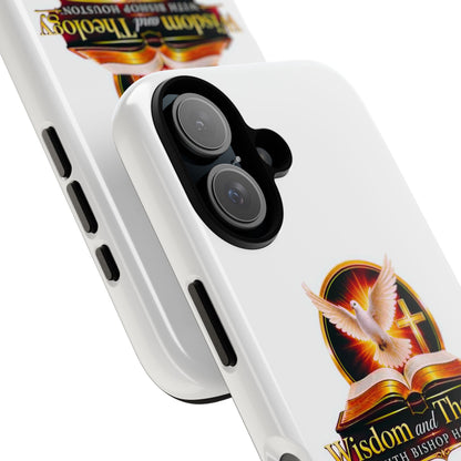 Wisdom and Theology Phone Case — Christian Dove & Cross Protective Tough Case