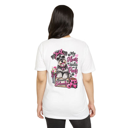 Miniature Schnauzer T-Shirt - "My Heart Walks on Paws" Cute Dog Tee