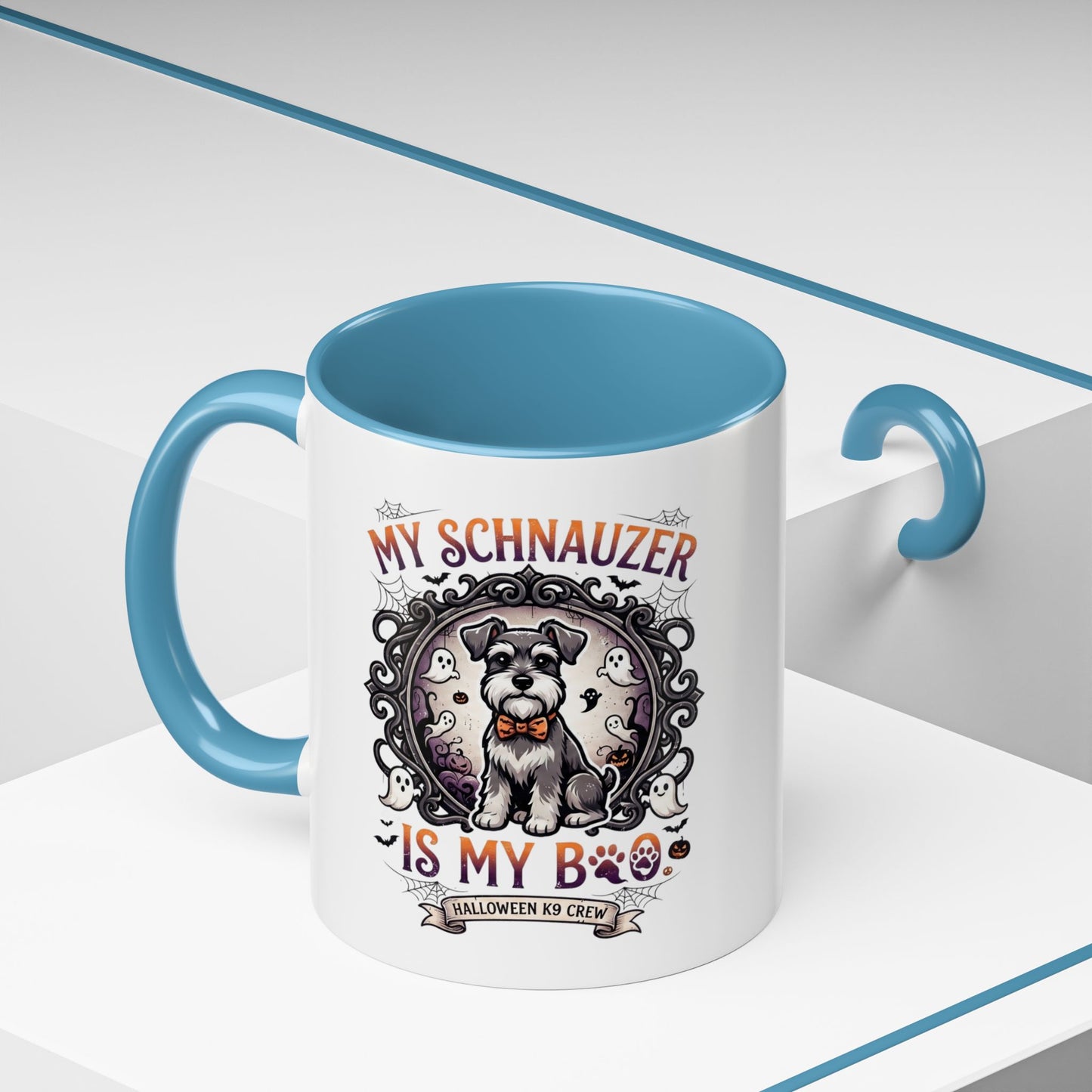 My Schnauzer Is My Boo Coffee Mug — Halloween Dog Lover Accent Mug