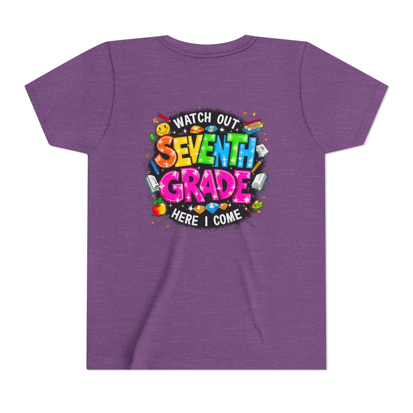 Seventh Grade Kids T-Shirt – “Watch Out Seventh Grade Here I Come” Back-to-School Tee