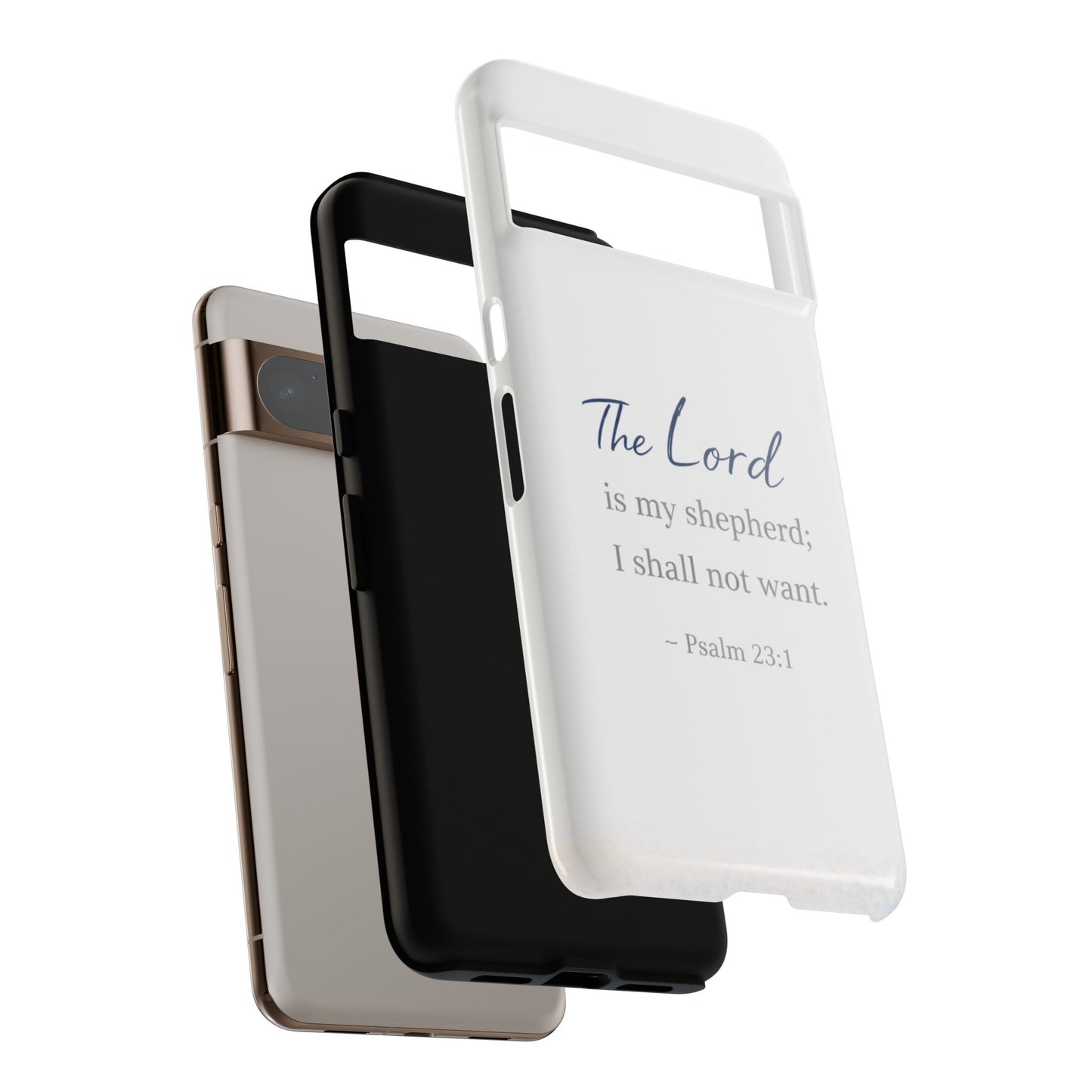Psalm 23:1 Phone Case — "The Lord is my shepherd; I shall not want" Christian Protective Cover