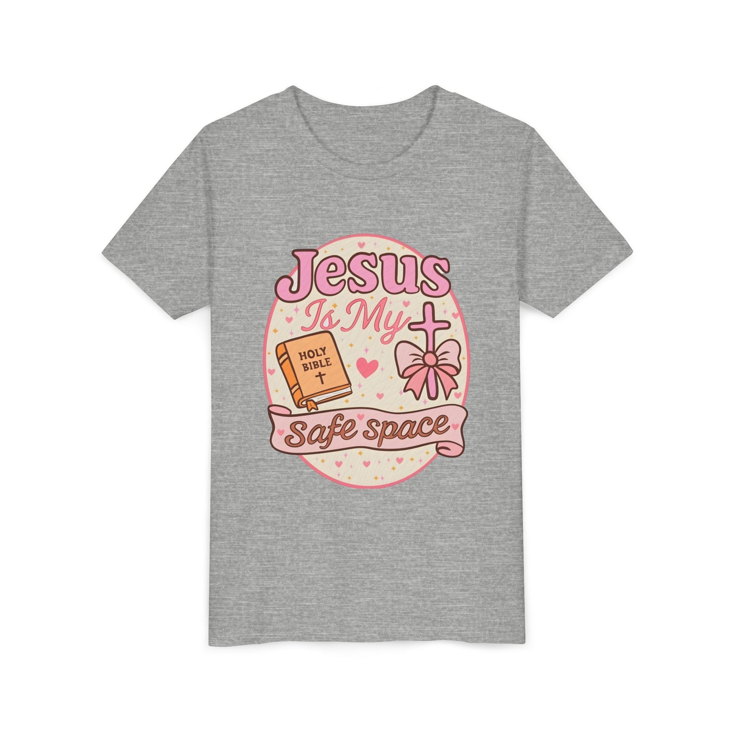 Youth Tee — "Jesus Is My Safe Space" Christian Kids T-Shirt