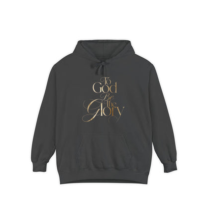 Hoodie — "For Good and For Glory" Gold Script Religious Pullover