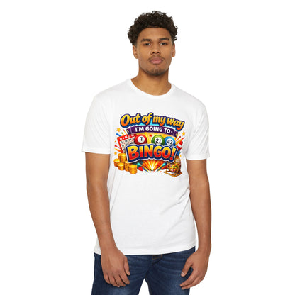 Bingo Enthusiast T-Shirt — "Out of My Way I'm Going to Bingo!" Graphic Tee