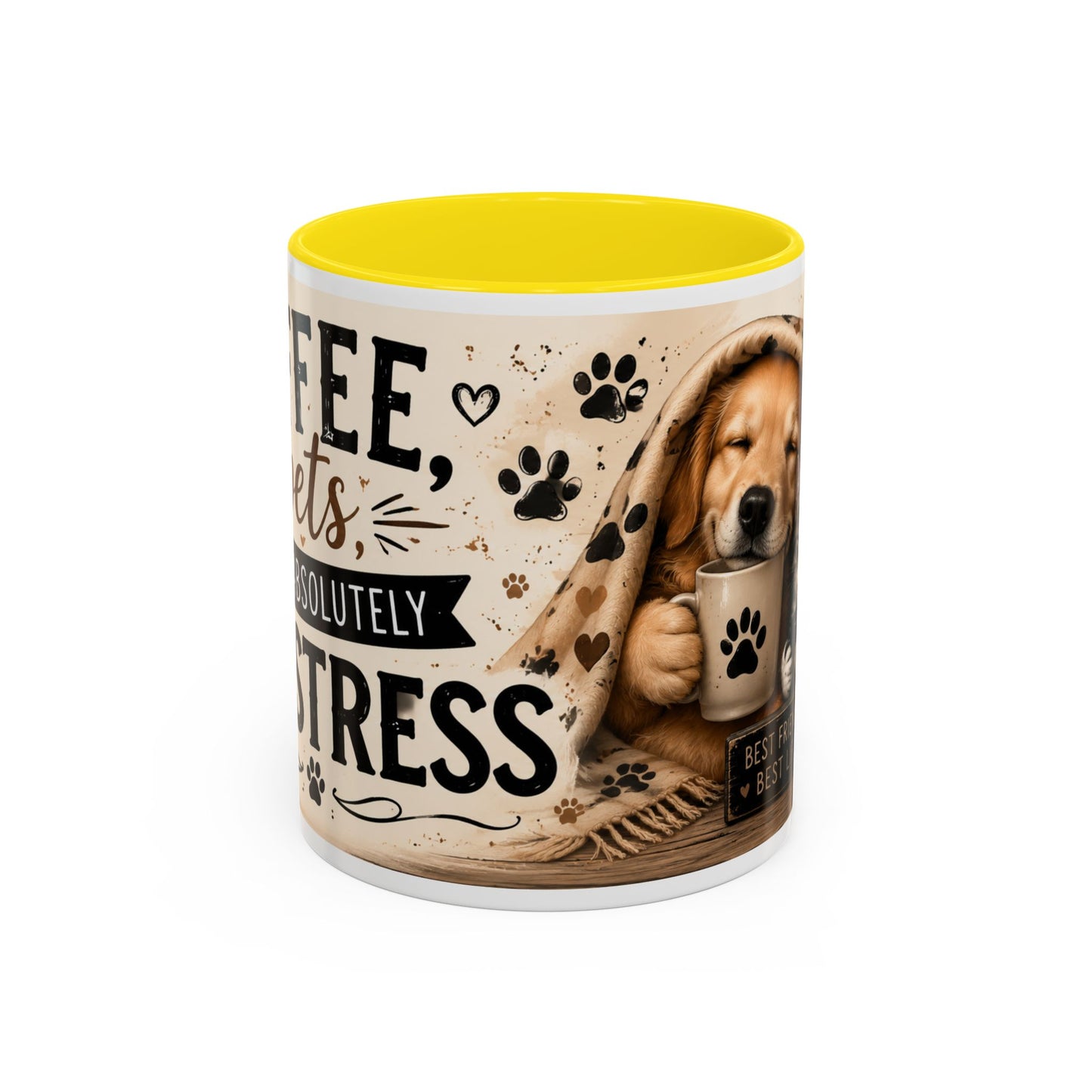 Dog and Cat Coffee Mug – "Best Friends, Best Life" Accent Tea Cup (11/15oz)