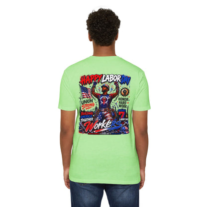 Labor Day Workers T-Shirt – "Happy Labor Day" Union Strong Patriotic Tee