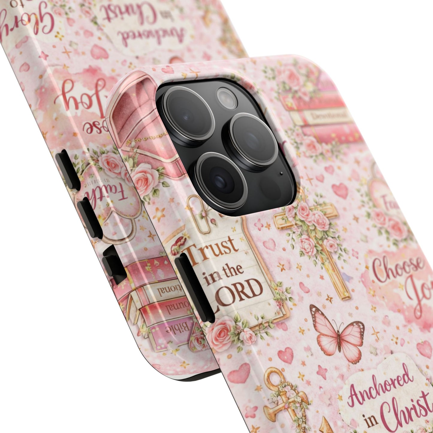Anchored In Christ Phone Case | Christian floral iPhone Case