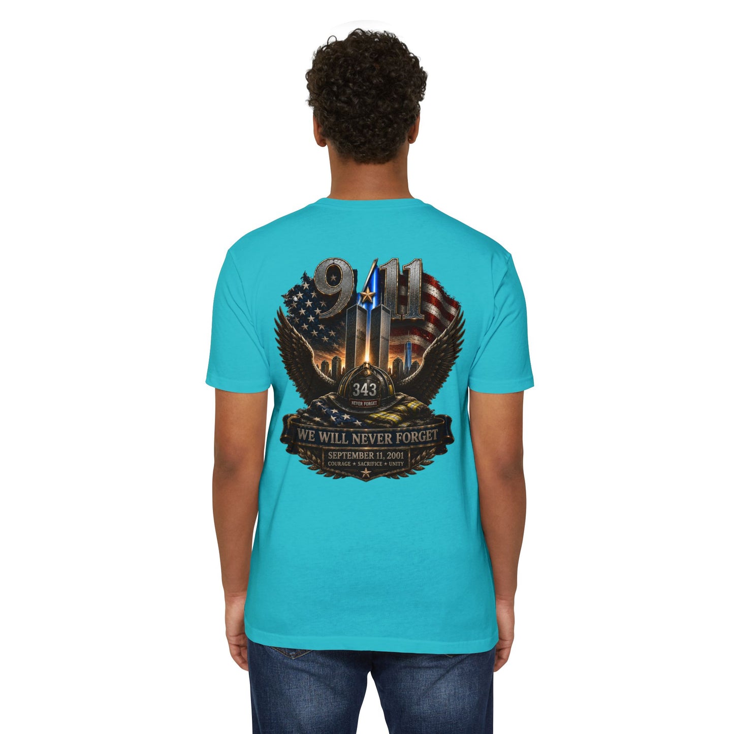 9/11 Memorial T-Shirt — "We Will Never Forget" Tribute Tee