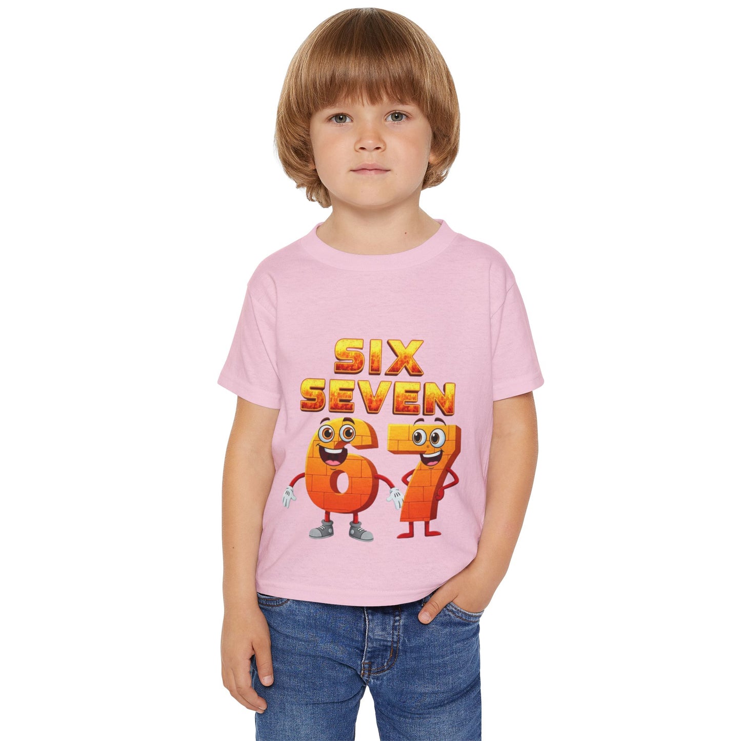 Six Seven 67 Toddler T-Shirt — Cute Number Cartoon Tee for Kids