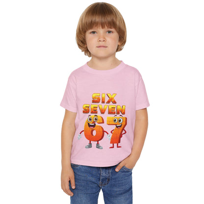 Six Seven 67 Toddler T-Shirt — Cute Number Cartoon Tee for Kids