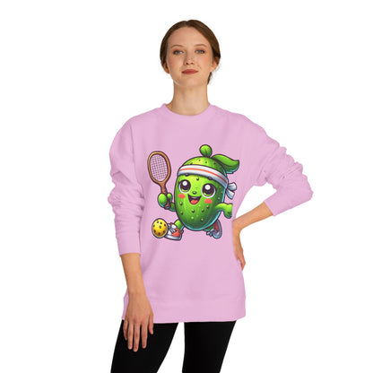 Pickleball Avocado Sweatshirt — Cute Cartoon Pickleball Player Crewneck