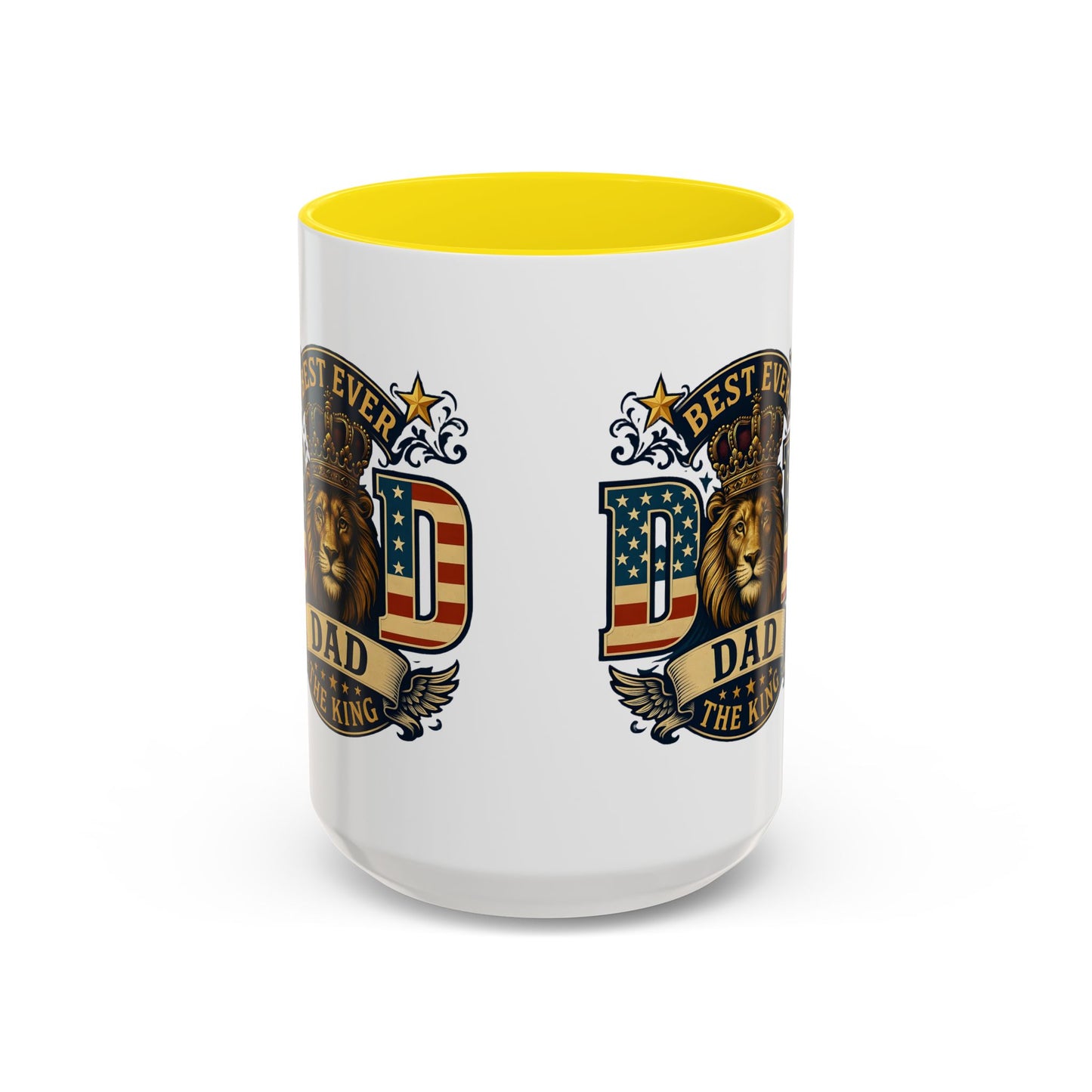 Best Ever Dad Coffee Mug — 'Dad the King' Lion Accent Mug (11/15oz)