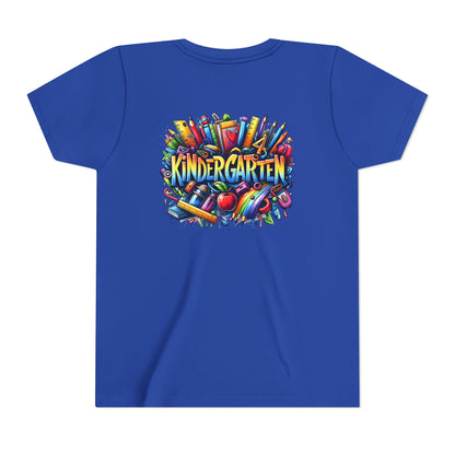 Kindergarten Colorful School Supplies Youth Tee — Back-to-School Kids T-Shirt